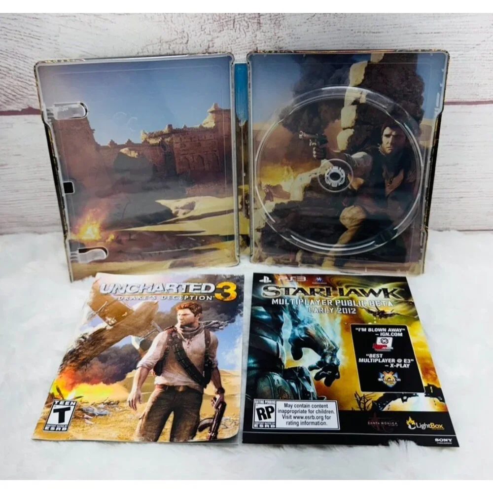 Uncharted 3 Drake's Deception Sony PS3 PlayStation 3 Steelbook 2011 NO DISC
